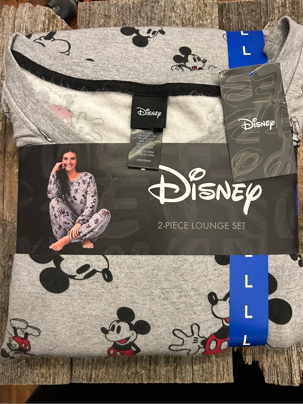 NWT Disney Women’s Gray and Red Mickey Mouse Pajama/ Lounge Set